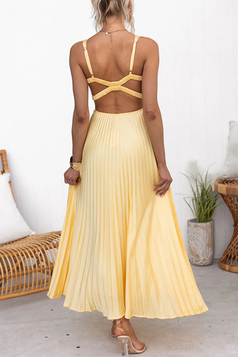 Damen Kleid hochzeitsgast mit V-Ausschnitt aus Satin Jully