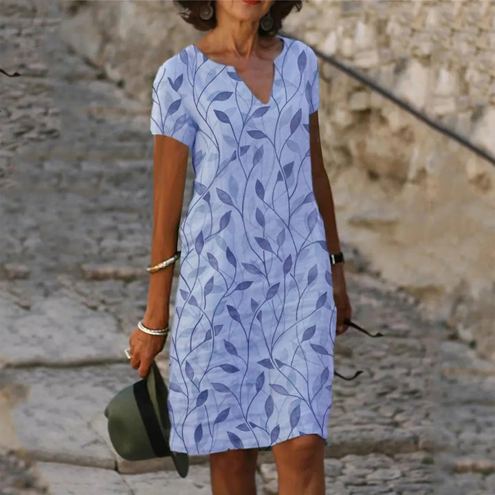 Damen Kleid mit Blättermotiv für jeden Tag Jully