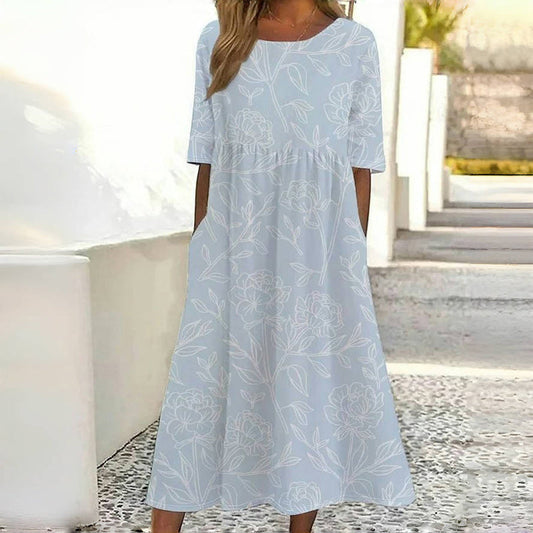 Damen Kleid mit Blumendruck und Taschen Jully
