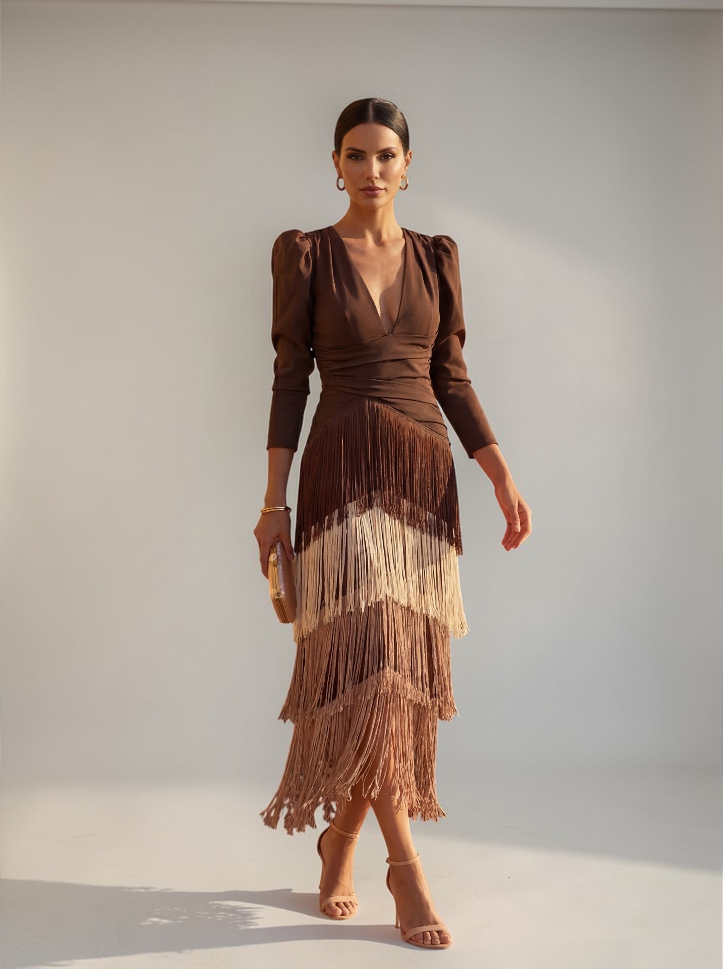 Damen Kleid mit Fransen-Detail in elegantem Design Jully