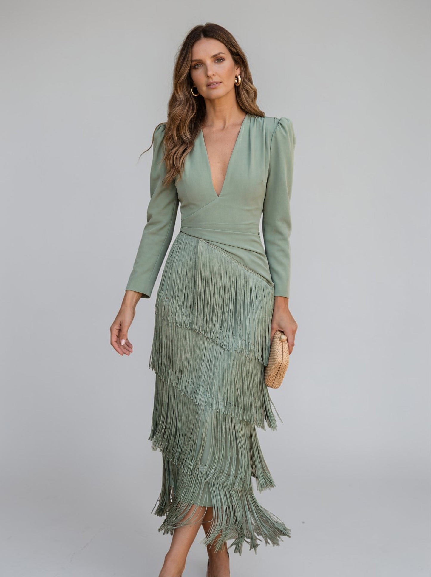 Damen Kleid mit Fransen-Detail in elegantem Design Jully