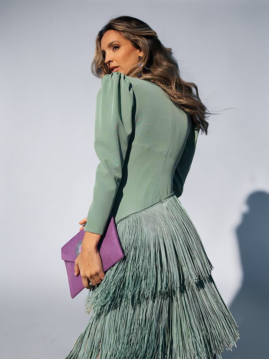 Damen Kleid mit Fransen-Detail in elegantem Design Jully