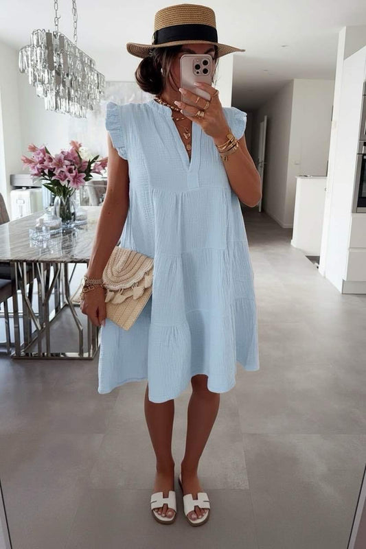 Damen Kleid mit Rüschenärmeln Jully