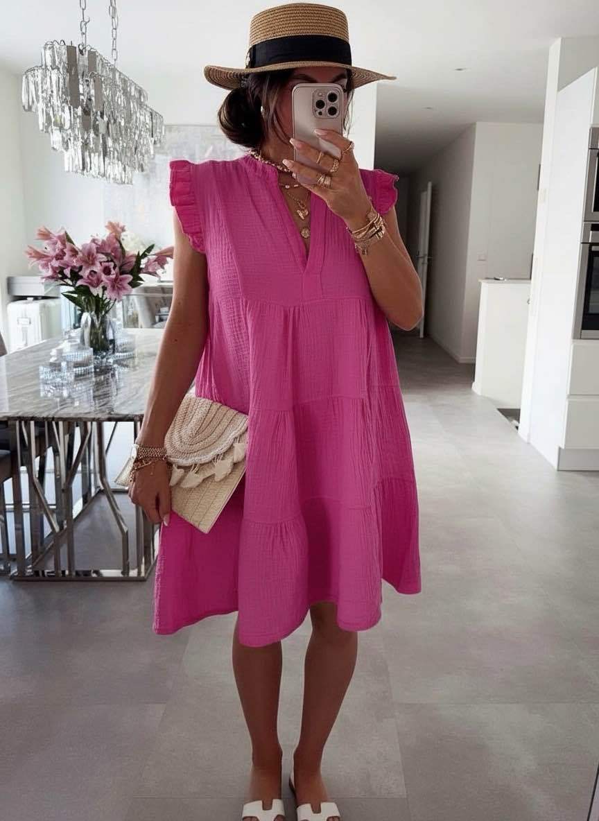 Damen Kleid mit Rüschenärmeln Jully