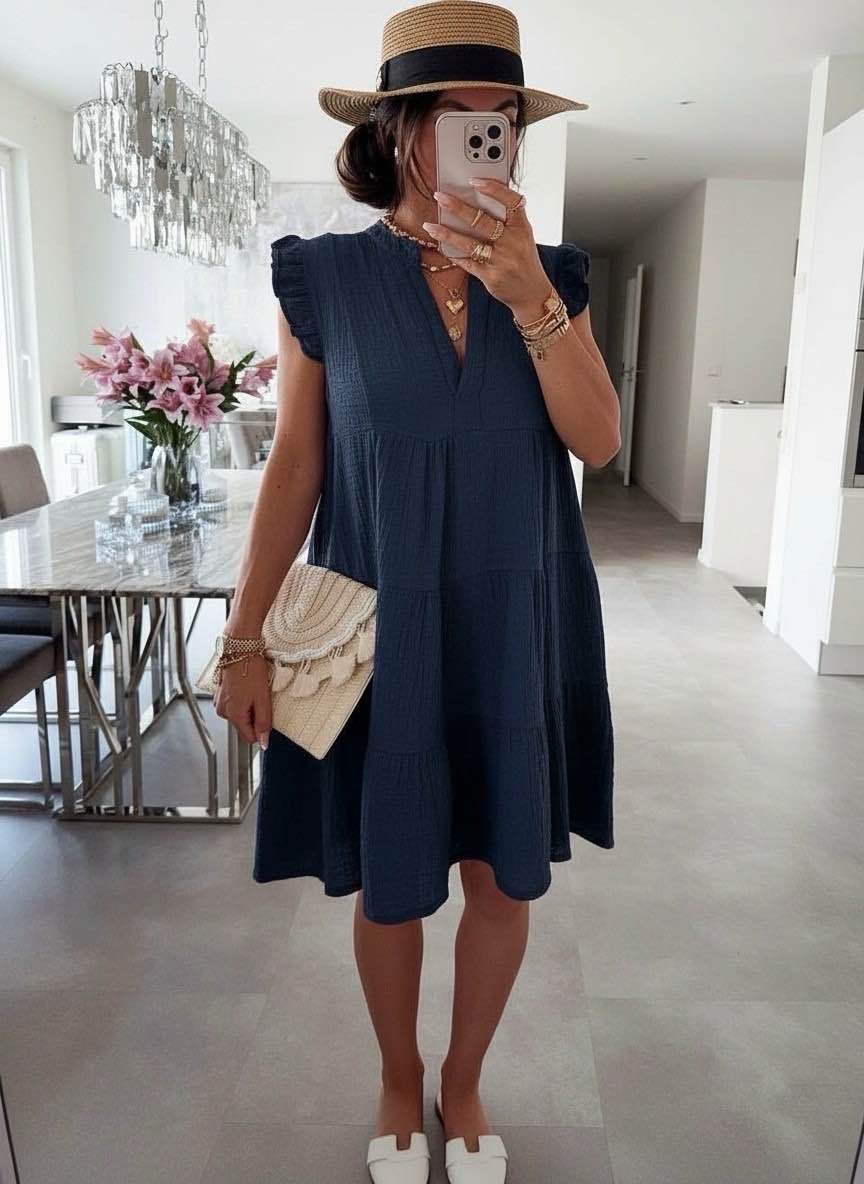 Damen Kleid mit Rüschenärmeln Jully