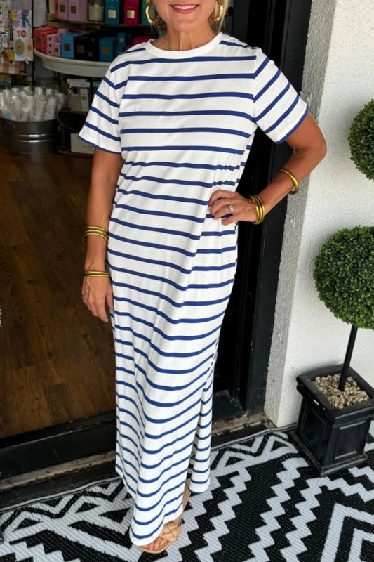 Damen Kleid mit Streifenmuster aus Nylon Jully