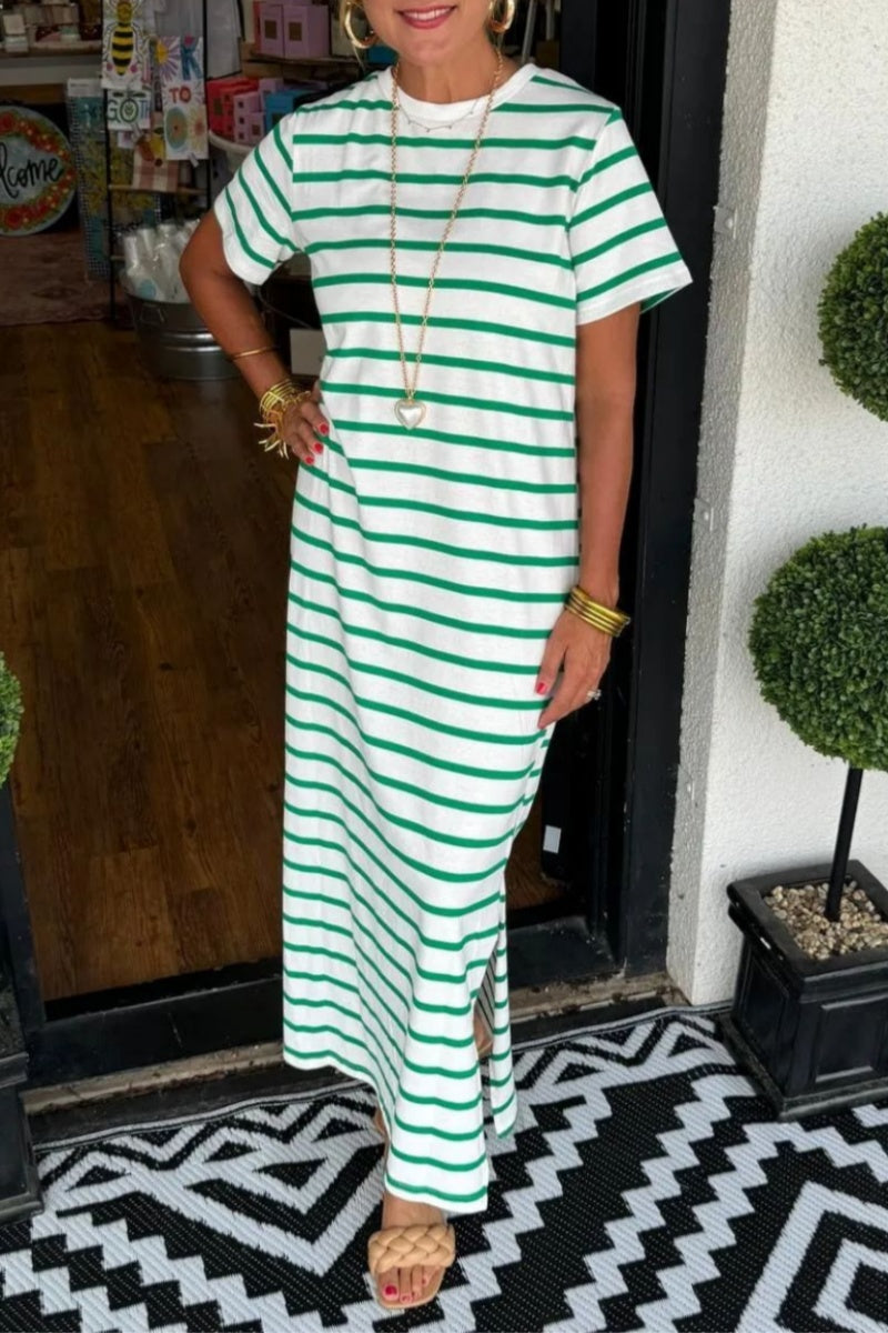 Damen Kleid mit Streifenmuster aus Nylon Jully
