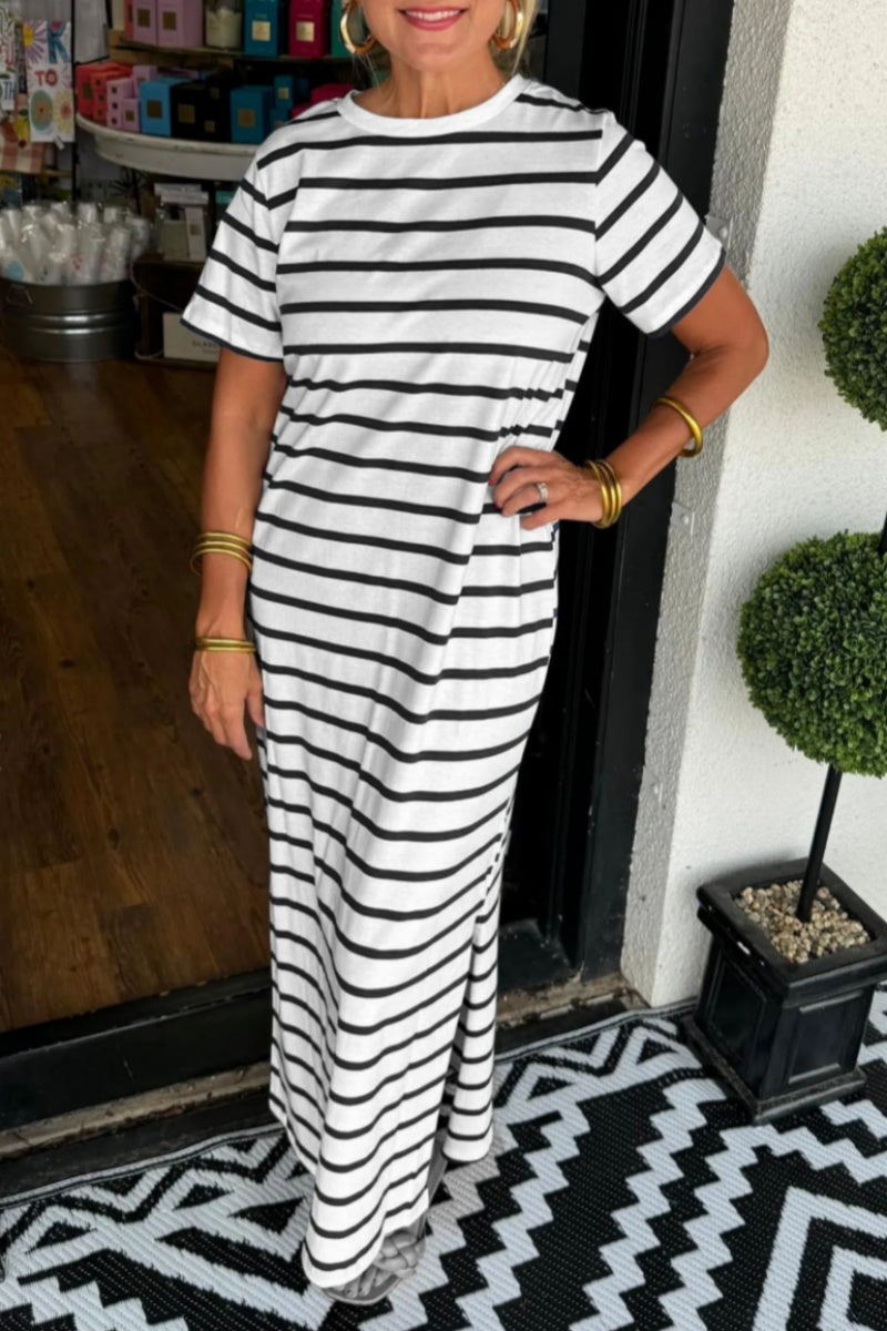 Damen Kleid mit Streifenmuster aus Nylon Jully