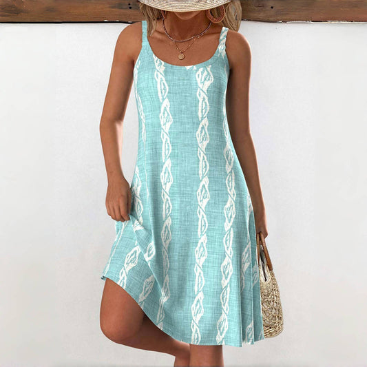 Damen Kleid mit U-Ausschnitt und bedrucktem Design Jully