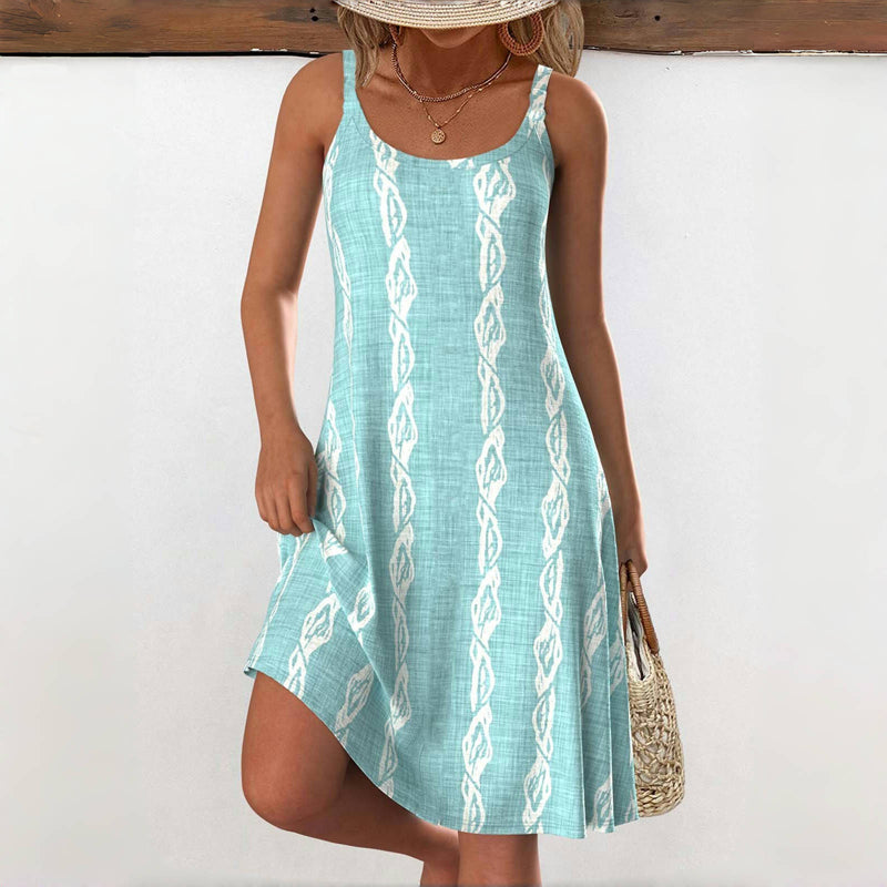 Damen Kleid mit U-Ausschnitt und bedrucktem Design Jully