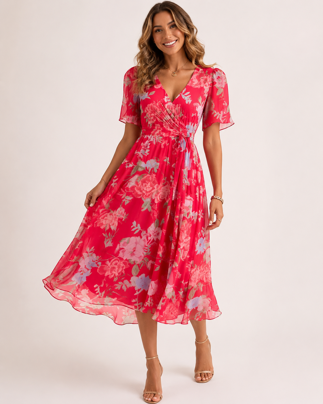 Damen Kleid mit V-Ausschnitt in eleganter Passform Jully