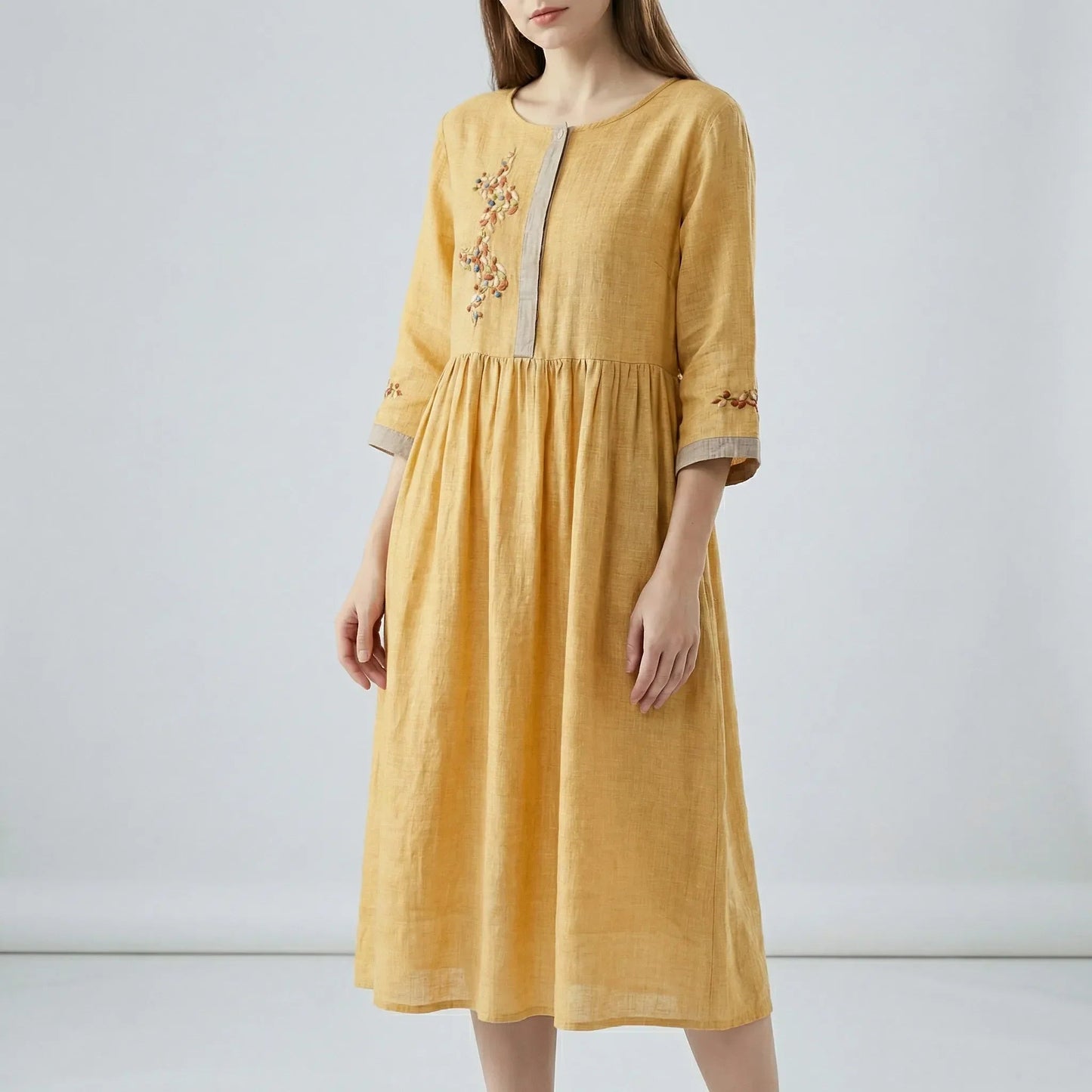 Damen Kleid mit besticktem Ethno-Design Jully