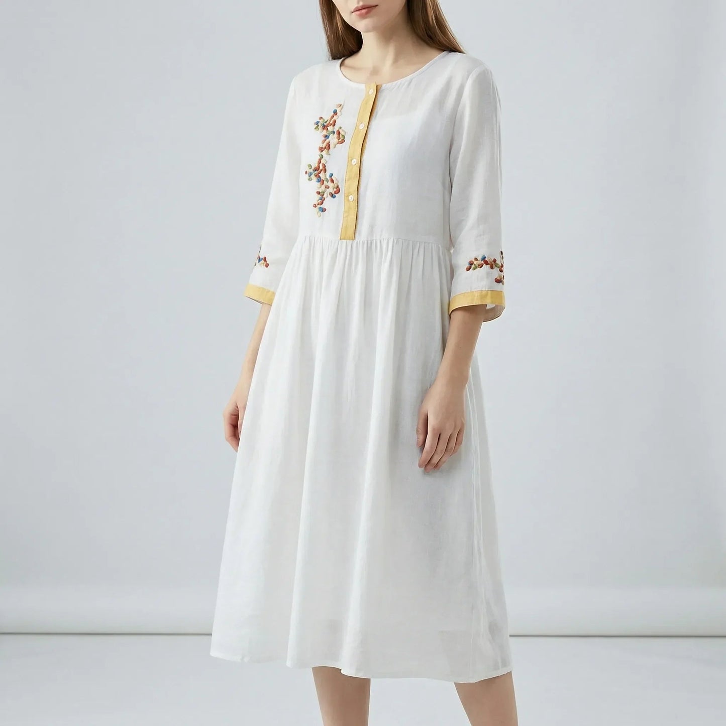 Damen Kleid mit besticktem Ethno-Design Jully