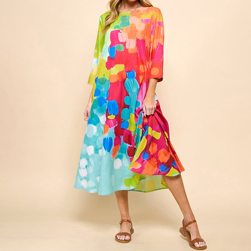Damen Kleid mit buntem Druck Jully