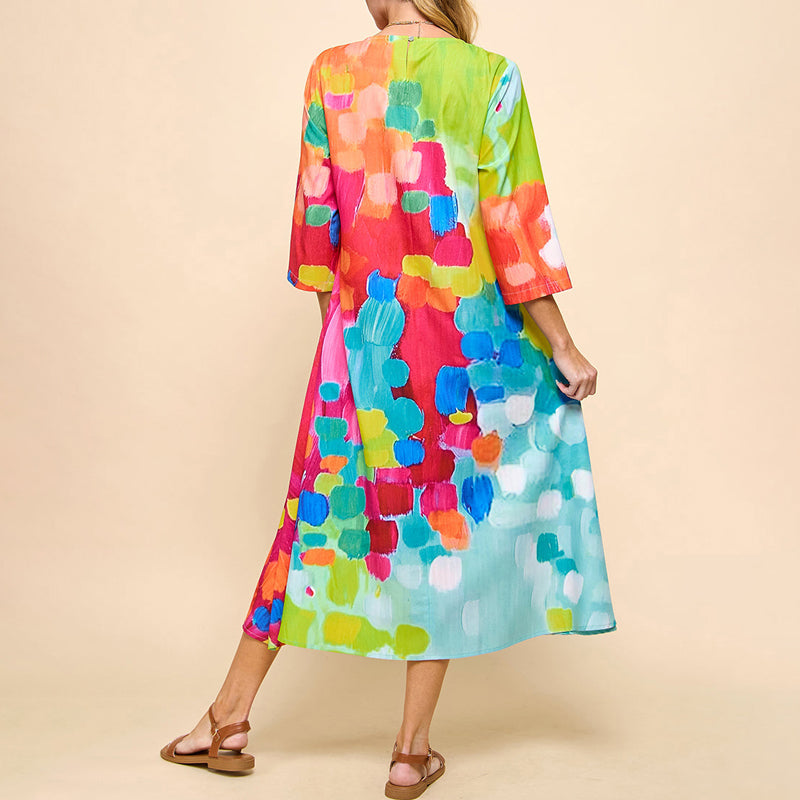Damen Kleid mit buntem Druck Jully