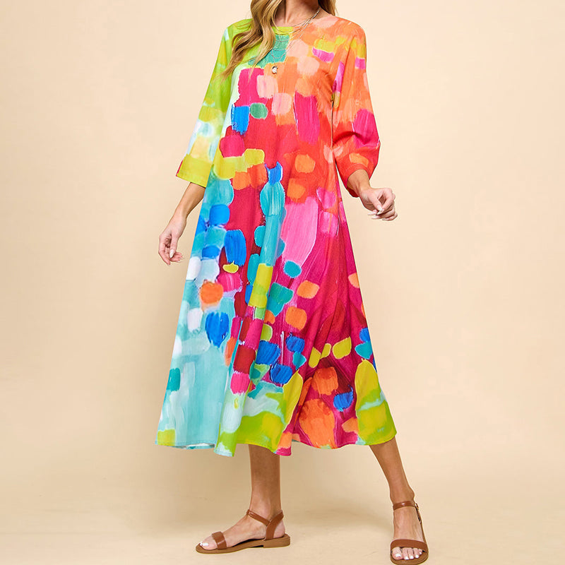 Damen Kleid mit buntem Druck Jully