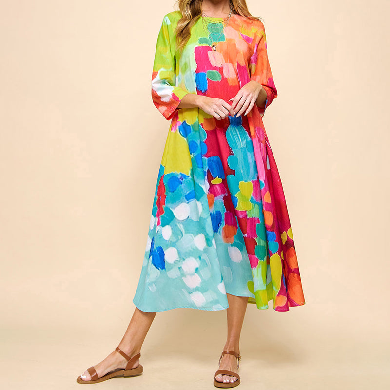 Damen Kleid mit buntem Druck Jully