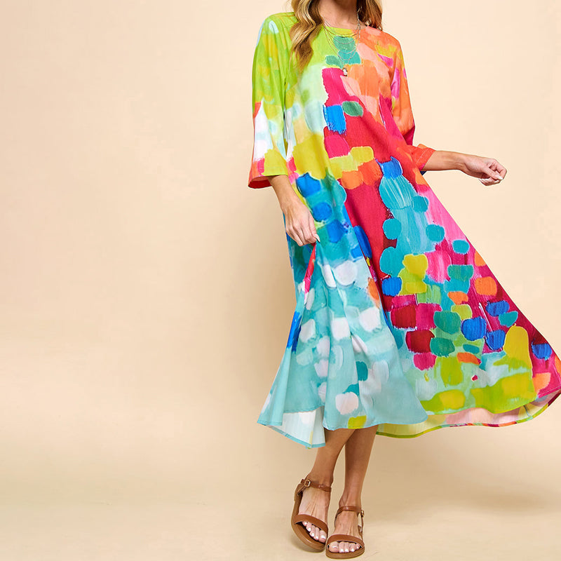 Damen Kleid mit buntem Druck Jully