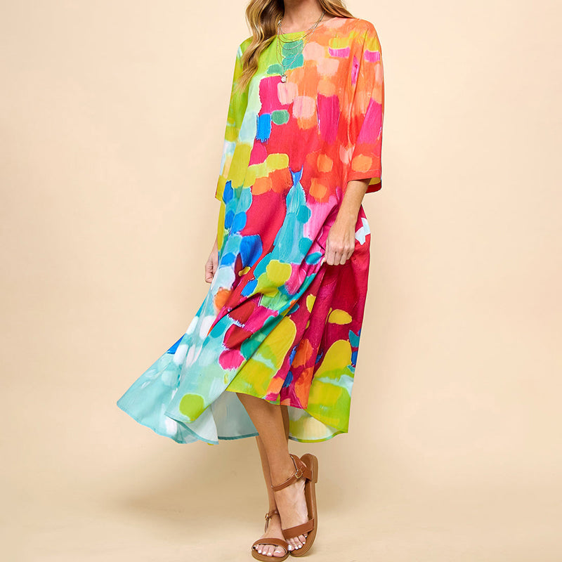 Damen Kleid mit buntem Druck Jully