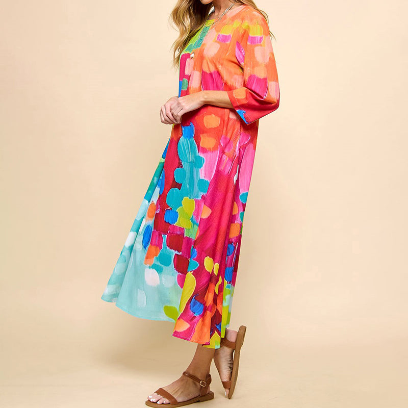 Damen Kleid mit buntem Druck Jully