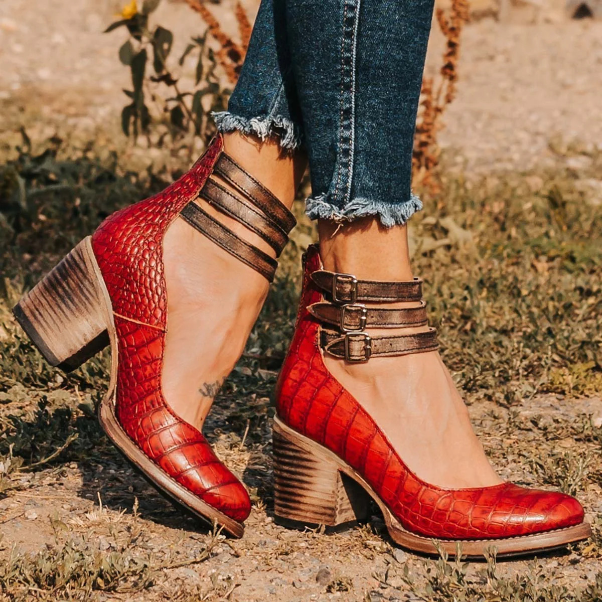 Damen Komfort-Heels aus veganem Leder in Schwarz Jully