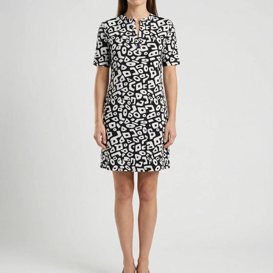 Damen Kurzarm-Kleid mit grafischem Muster Jully