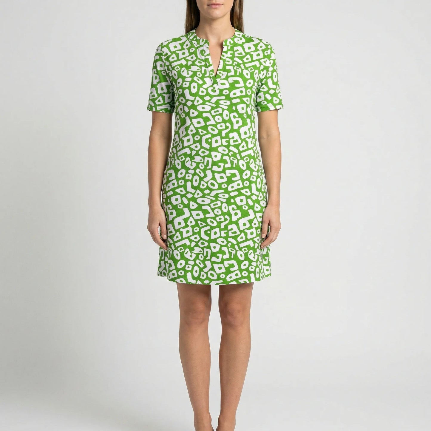 Damen Kurzarm-Kleid mit grafischem Muster Jully