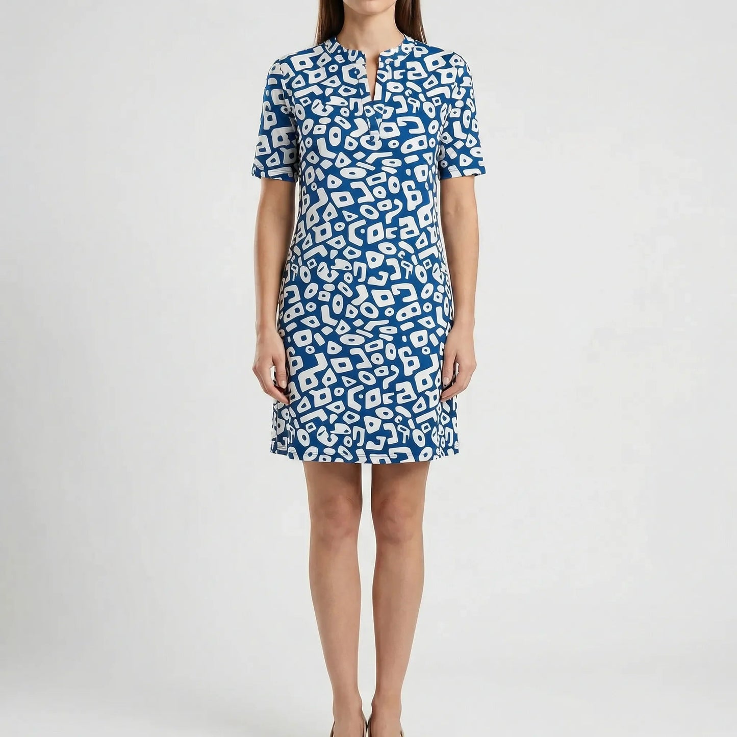 Damen Kurzarm-Kleid mit grafischem Muster Jully