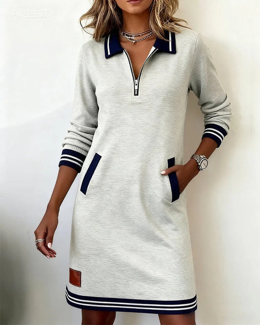 Damen Langarmkleid mit Reverskragen Jully