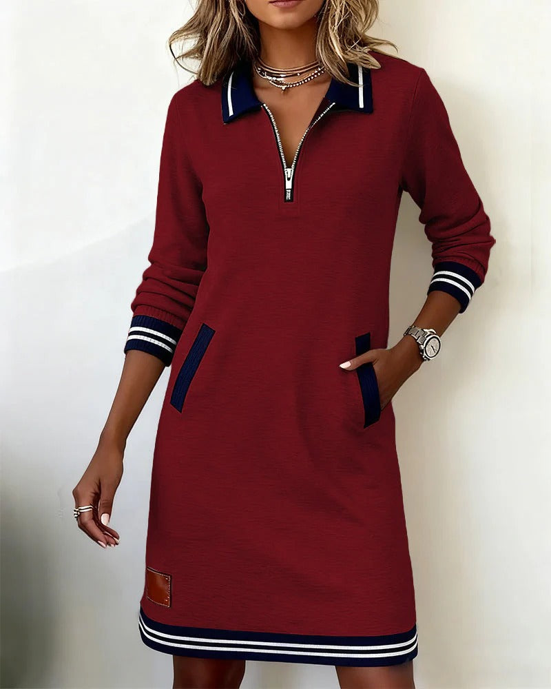 Damen Langarmkleid mit Reverskragen Jully