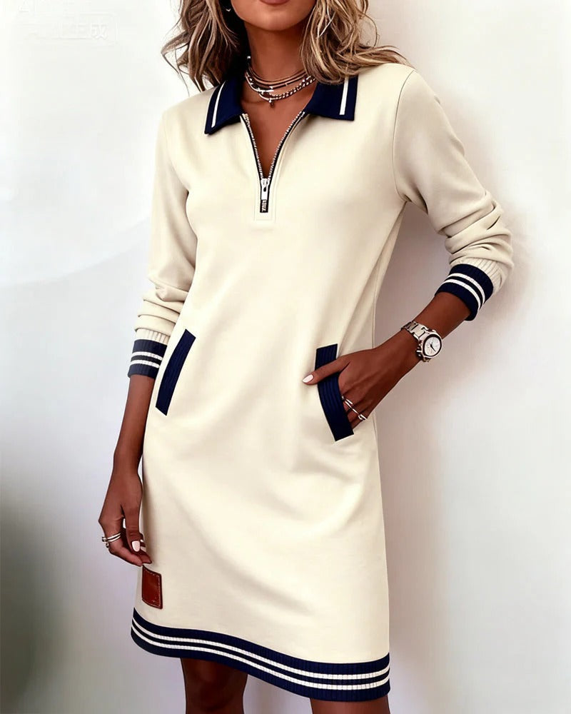 Damen Langarmkleid mit Reverskragen Jully