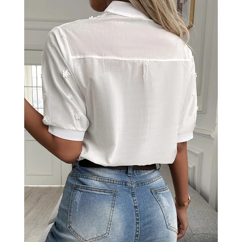 Damen Langarmshirt aus Chiffon mit Vintage-Design Jully