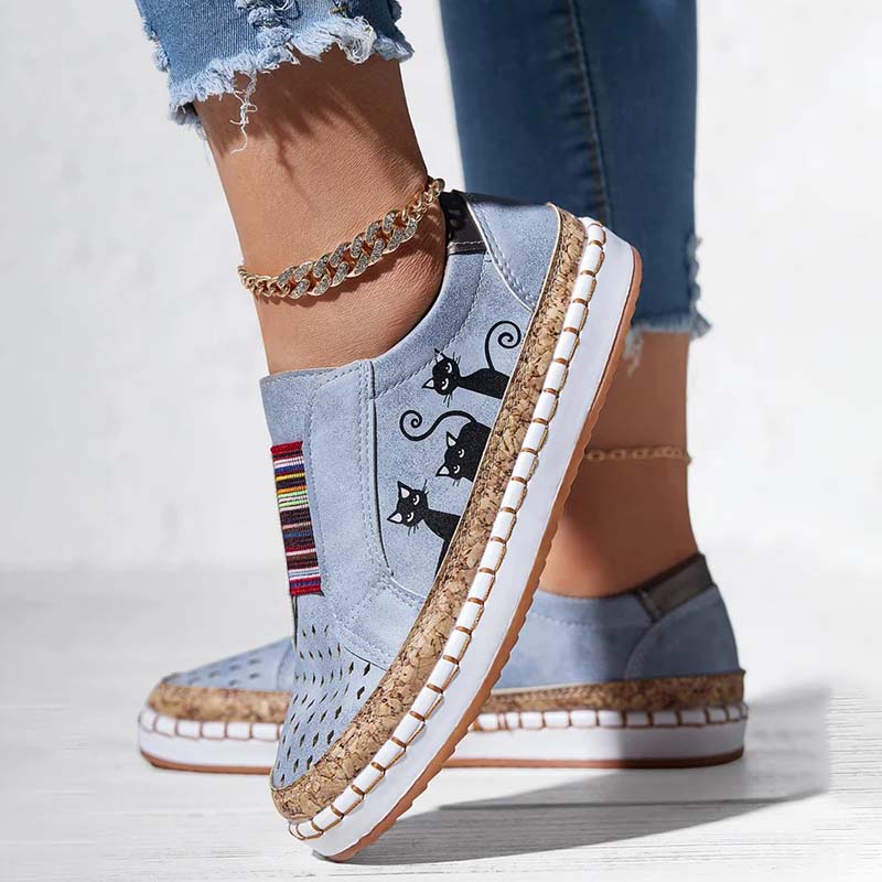 Damen Lässige Schuhe mit Katzenmuster aus PU Jully