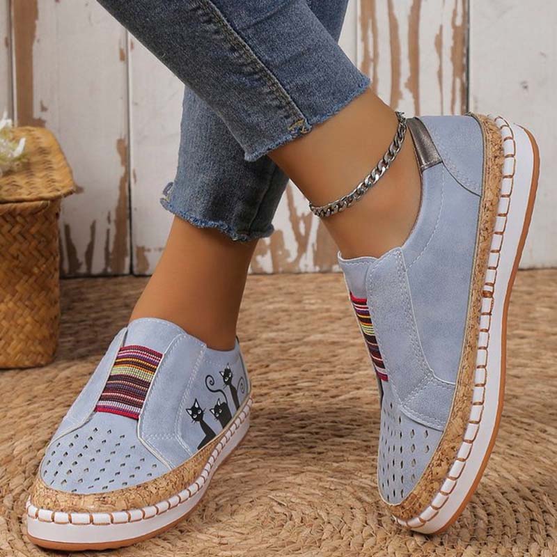 Damen Lässige Schuhe mit Katzenmuster aus PU Jully