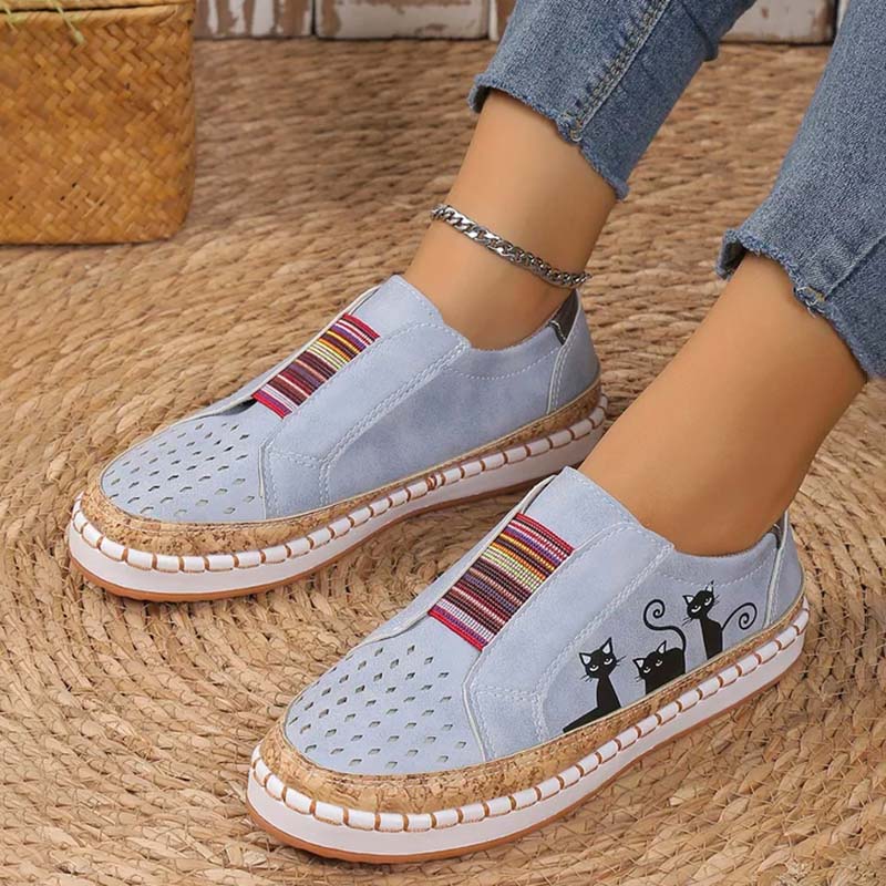 Damen Lässige Schuhe mit Katzenmuster aus PU Jully