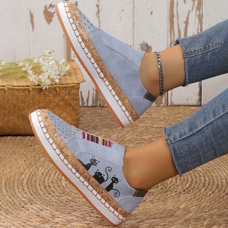 Damen Lässige Schuhe mit Katzenmuster aus PU Jully