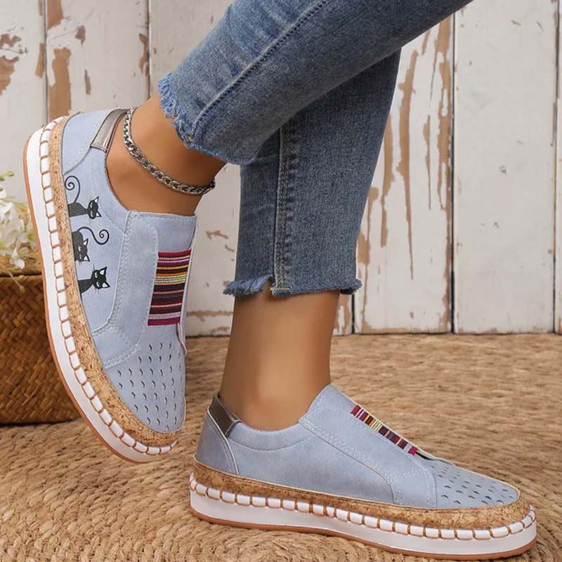 Damen Lässige Schuhe mit Katzenmuster aus PU Jully