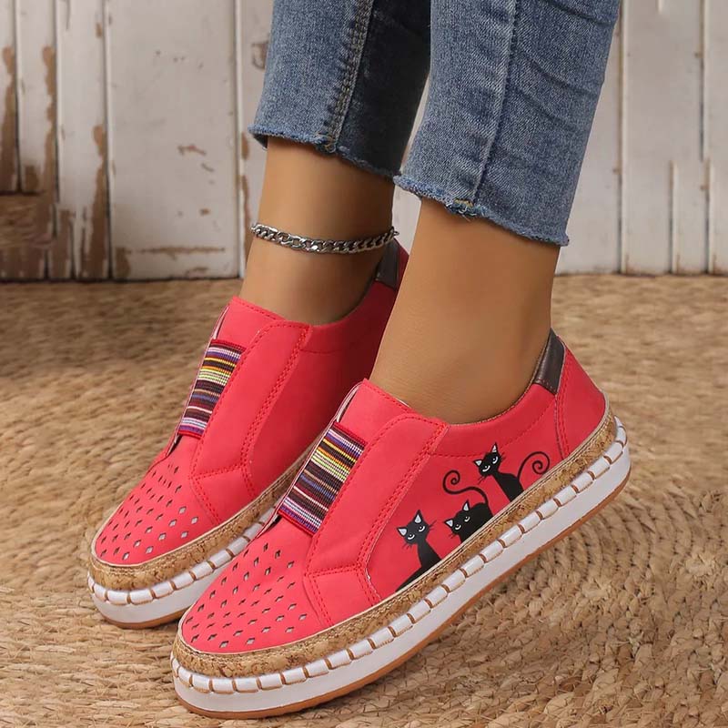 Damen Lässige Schuhe mit Katzenmuster aus PU Jully