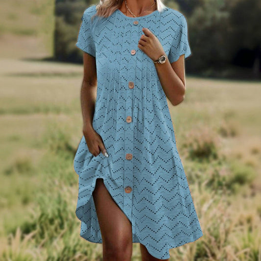 Damen Lässiges Kleid mit Rundhalsausschnitt Jully