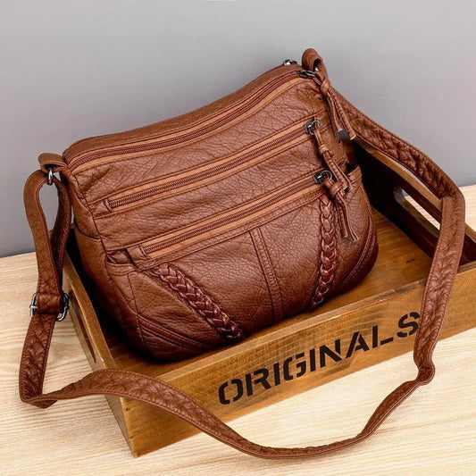 Damen Lederhandtasche mit abnehmbarem Schultergurt Jully