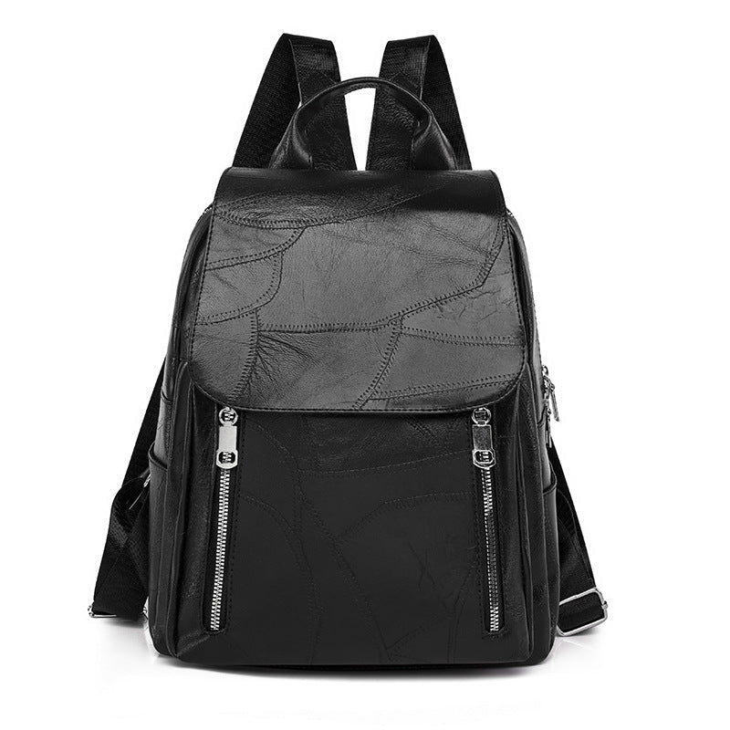 Damen Lederrucksack mit Diebstahlschutz in Schwarz Jully