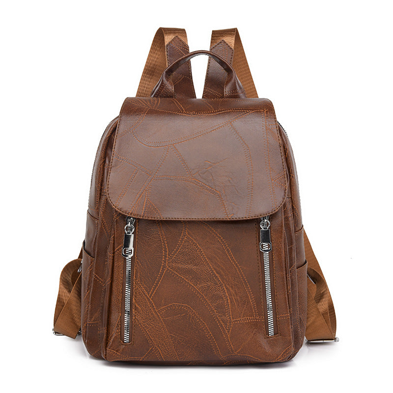Damen Lederrucksack mit Diebstahlschutz in Schwarz Jully