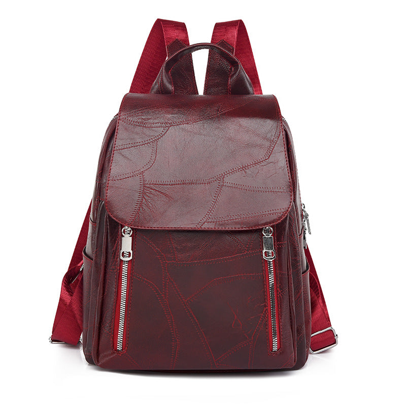 Damen Lederrucksack mit Diebstahlschutz in Schwarz Jully
