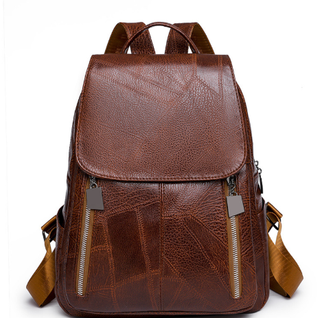 Damen Lederrucksack mit Diebstahlschutz in Schwarz Jully