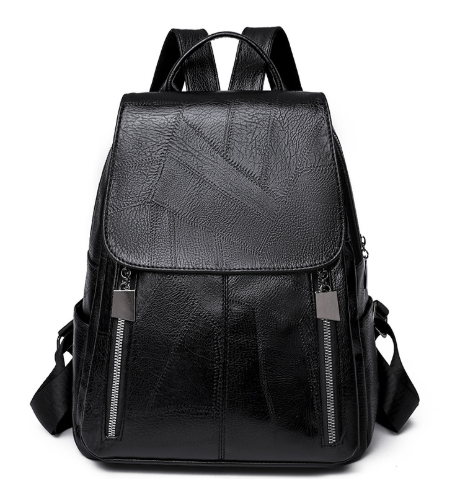 Damen Lederrucksack mit Diebstahlschutz in Schwarz Jully