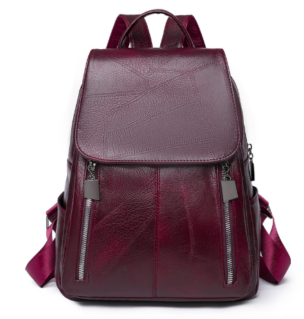 Damen Lederrucksack mit Diebstahlschutz in Schwarz Jully