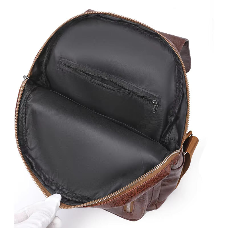 Damen Lederrucksack mit Diebstahlschutz in Schwarz Jully