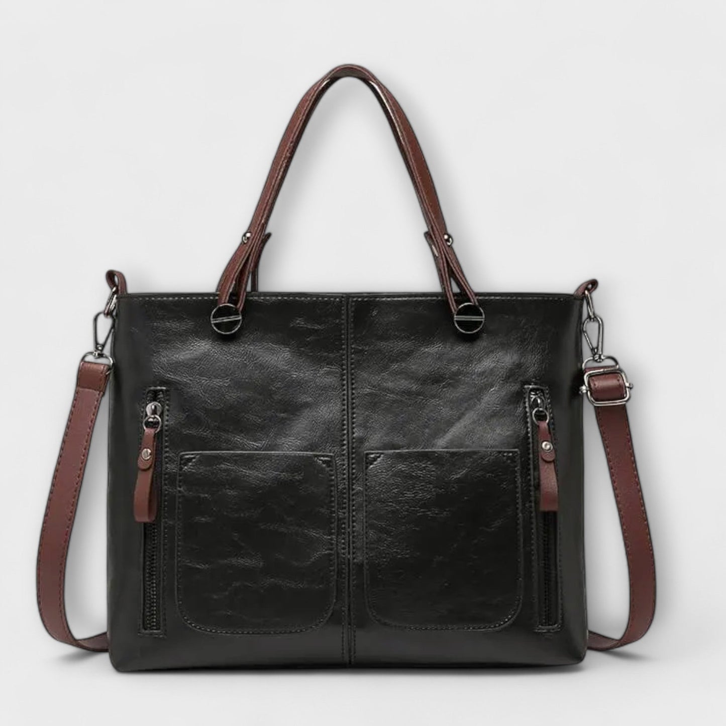 Damen Ledertasche in Schwarz mit elegantem Design Jully