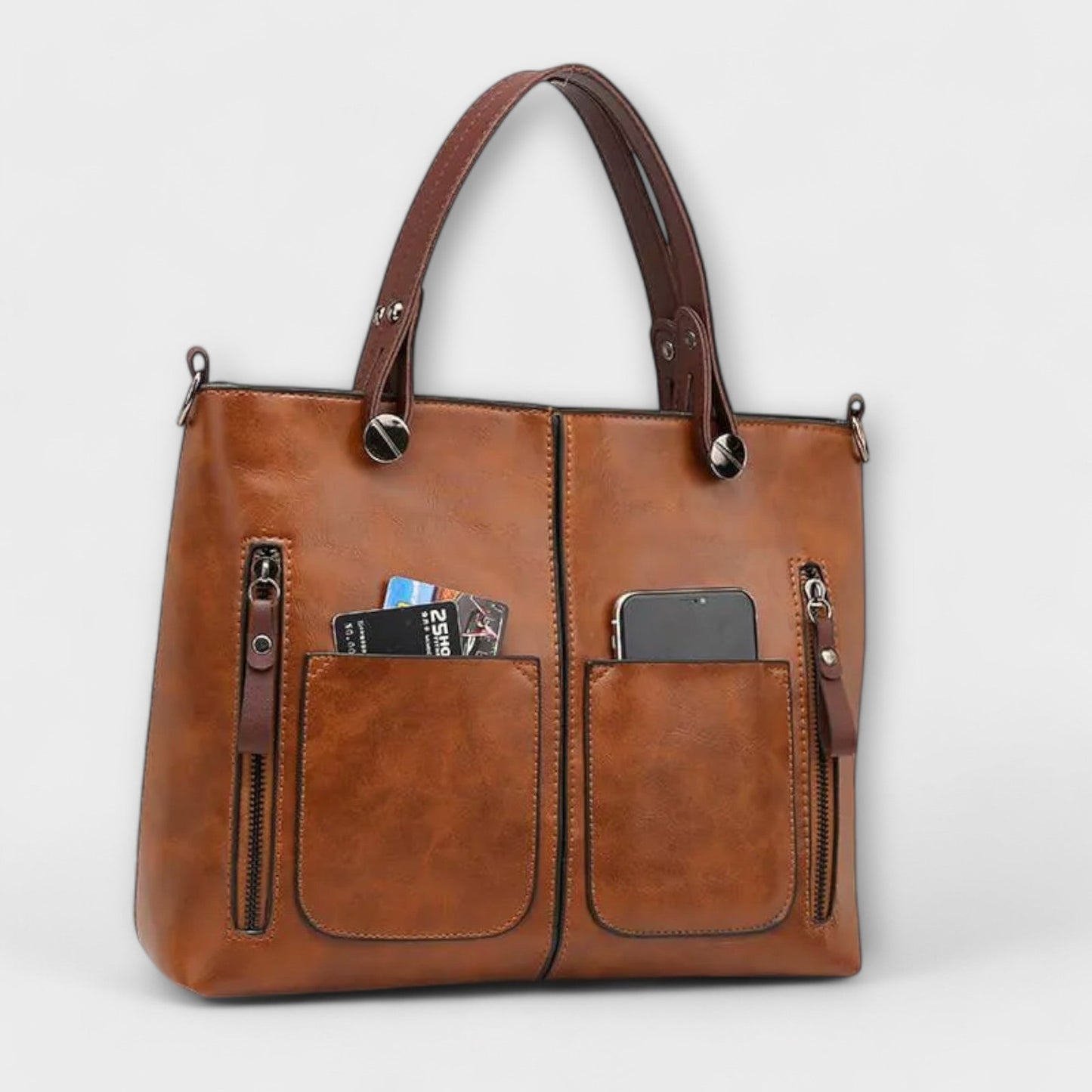 Damen Ledertasche in Schwarz mit elegantem Design Jully