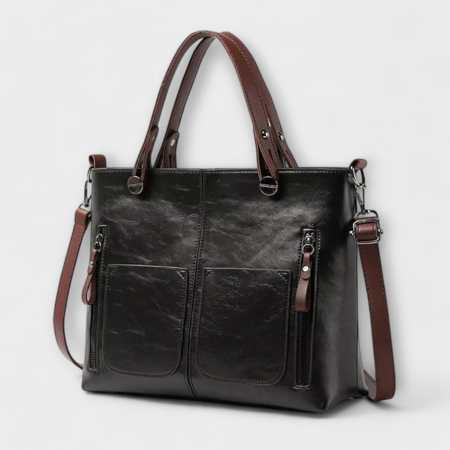 Damen Ledertasche in Schwarz mit elegantem Design Jully